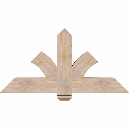 Ekena Millwork Redmond Smooth Timber Gable Bracket, Douglas Fir, 48"W x 24"H x 5 1/2"D x 5 1/2"F, 12/12 Pitch GBW048X24X0606RED00SDF